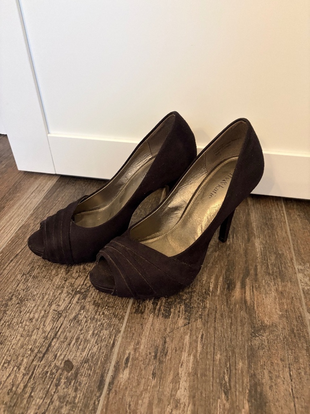 Black Platform Open-Toe Heels